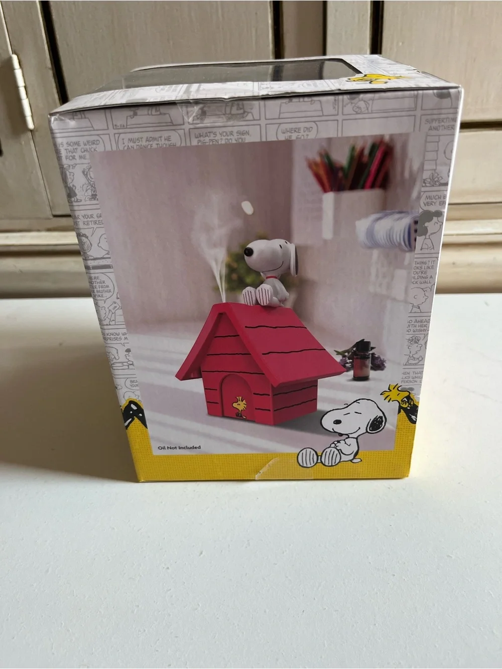 New Peanuts ultrasonic diffuser featuring Snoopy on his iconic red doghouse